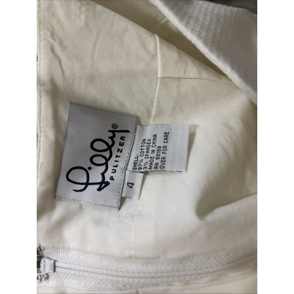 Lily Pulitzer White Scalloped Bottom Skort‎ Embroidered Tennis Rackets Size 4 - Picture 5 of 5